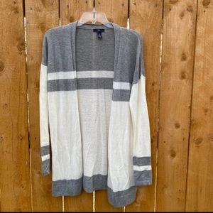 GAP Grey and White Waterfall Cardigan